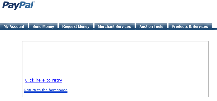 PayPal “More Options” Page